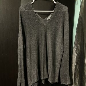 Vince Gray V-Neck Sweater Classic Knit